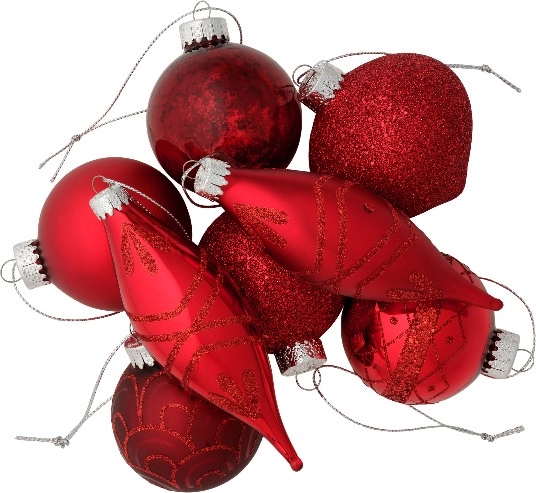 Jolly & Joy Glass Bauble Red 12 Pack