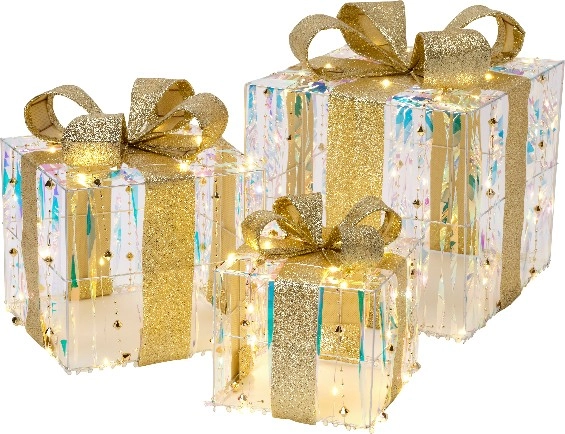 Jolly & Joy Light Up Gift Boxes 3 Pack