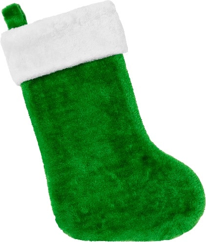 Jolly & Joy Plush Stocking Green