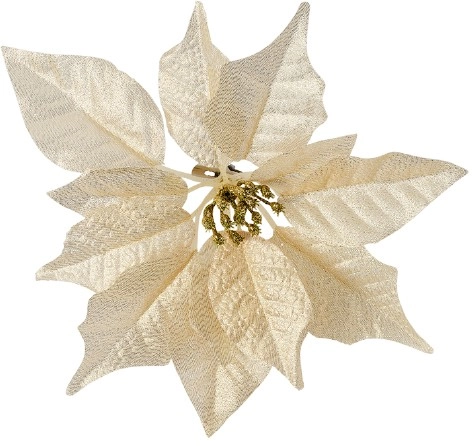 Jolly & Joy Poinsettia Clips Champagne 6 Pack