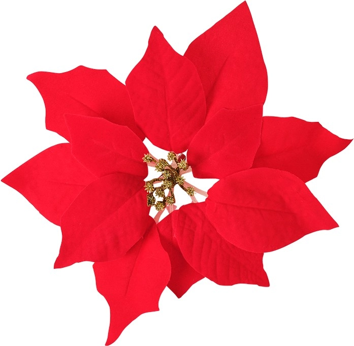 Jolly & Joy Red Poinsettia Clips 6 Pack