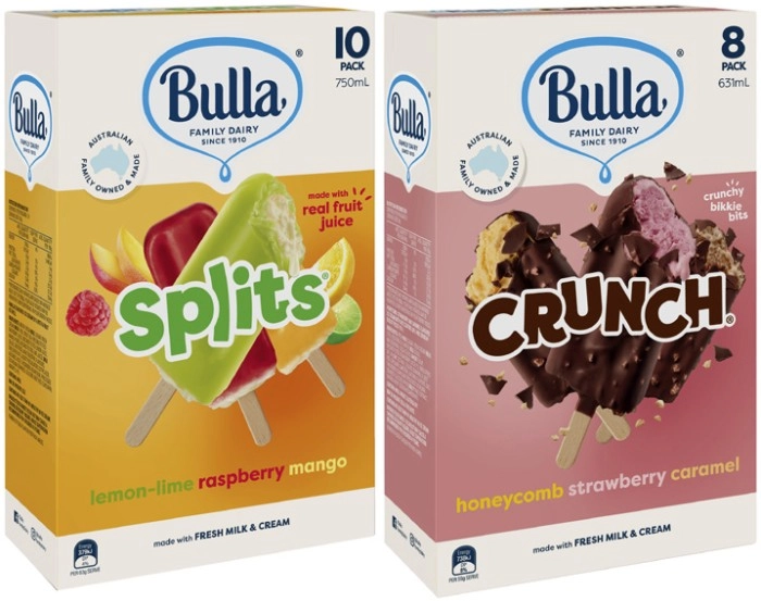 Bulla Splits or Crunch 8 Pack-14 Pack 400mL-750mL