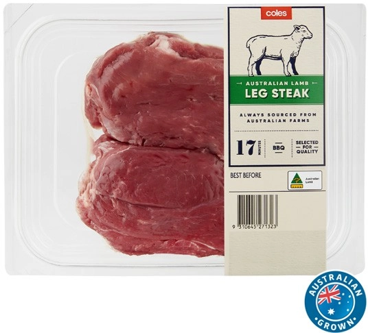 Coles Australian Lamb Leg Steak 270g