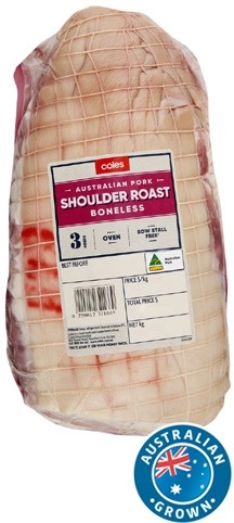 Coles Australian Pork Shoulder Roast Boneless