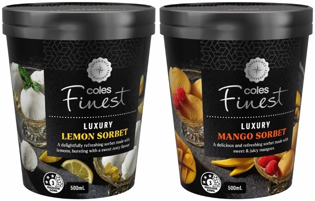 Coles Finest Sorbet Tubs 360g