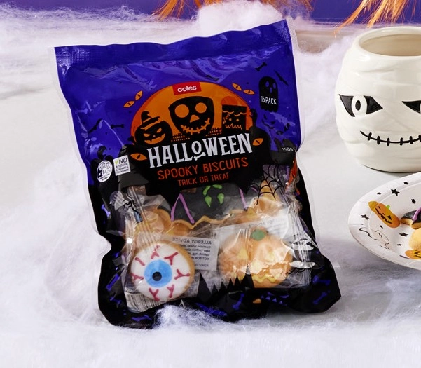 Coles Halloween Cookies 15 Pack 150g