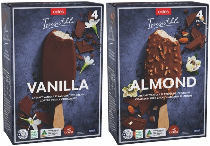 Coles Irresistible Ice Cream 4 Pack 400mL