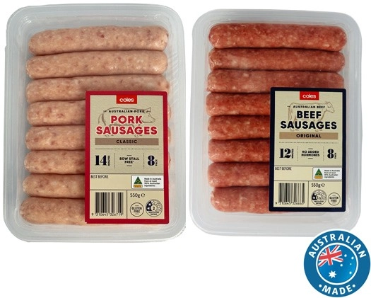 Coles Sausages 550g