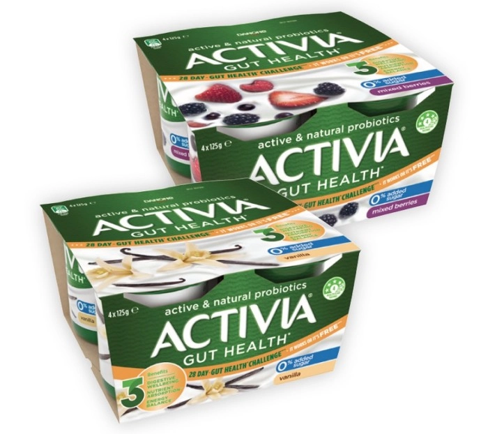 Danone Activia Probiotics No Added Sugar Yoghurt 4x125g