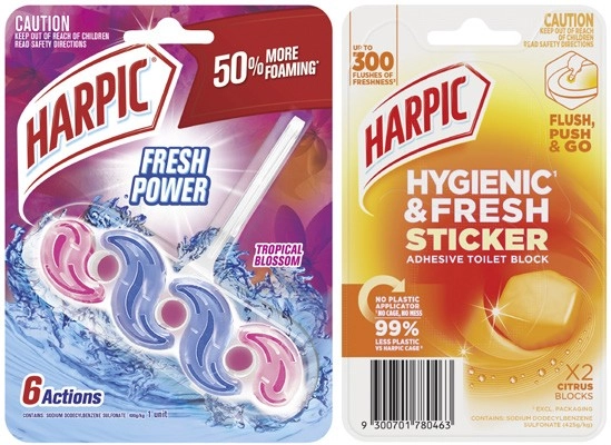 Harpic In The Bowl 39g or Hygienic & Fresh Sticker 2 Pack