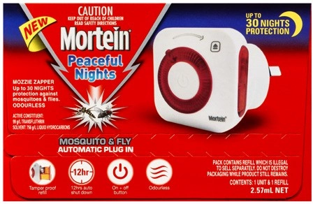 Mortein Peaceful Nights Mosquito & Fly Automatic Plug In 1 Each