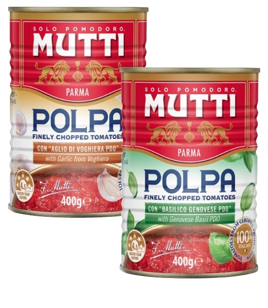 Mutti Tomatoes with Garlic or Basil 400g