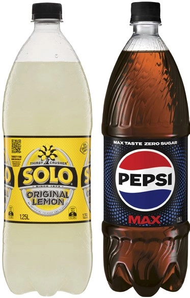 Pepsi, Solo or Sunkist Soft Drink 1.25 Litre