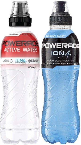 Powerade Sports Drink or Active Water 600mL