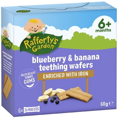 Rafferty's Garden Blueberry & Banana Teething Wafers 6+ Months 60g