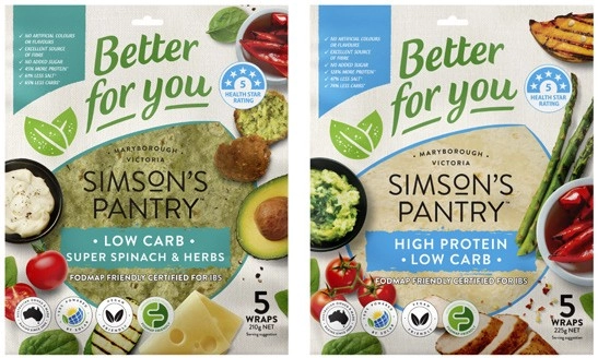 Simson's Pantry Better For You Wraps 210g-225g