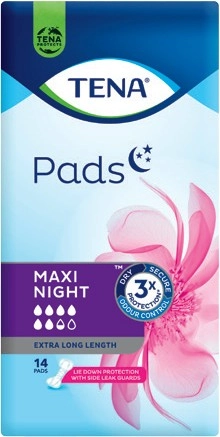 Tena Extra Long Maxi Night Pads 14 Pack