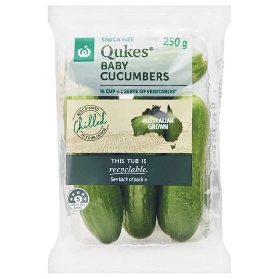 Australian Qukes® Baby Cucumbers 250g Pack