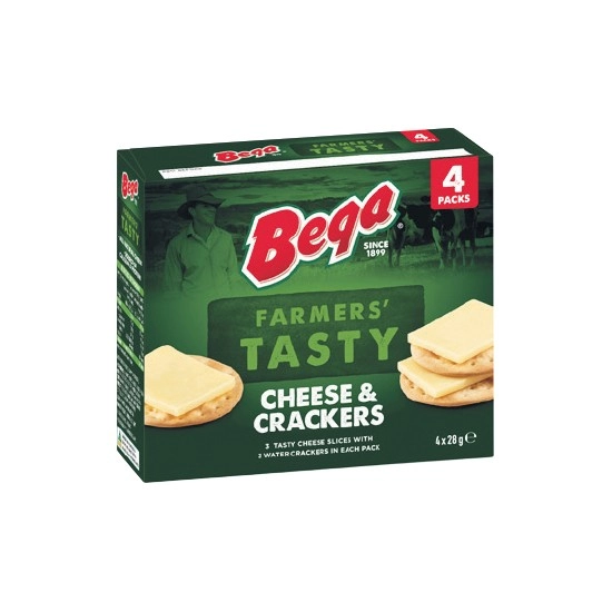 Bega Tasty Cheese & Crackers 112g Pk 4 – From the Fridge