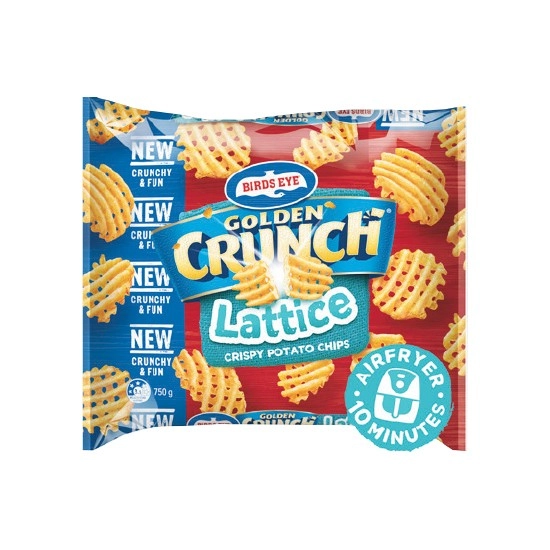 Birds Eye Golden Crunch Sidewinders or Lattice Potato Chips 750g