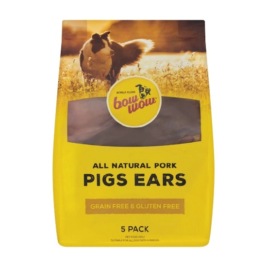 Bow Wow Pigs Ears Dog Treats Pk 5