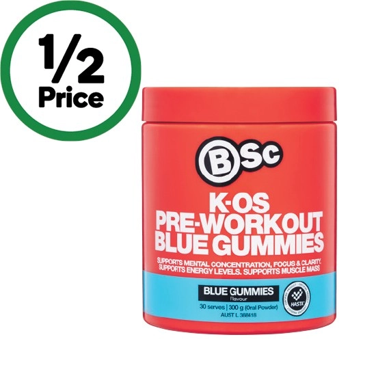 BSc K-OS Pre Workout Blue Gummies 300g#