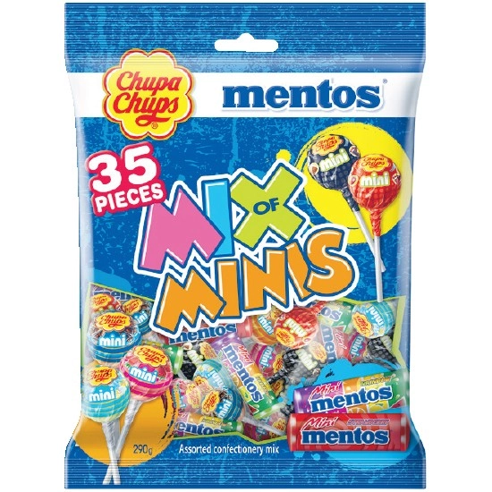 Chupa Chups Mentos Mix of Minis 290g Pk 35