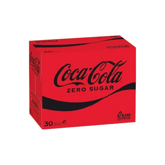 Coca-Cola Classic, Diet or Zero Sugar Soft Drink Varieties 30 x 375ml