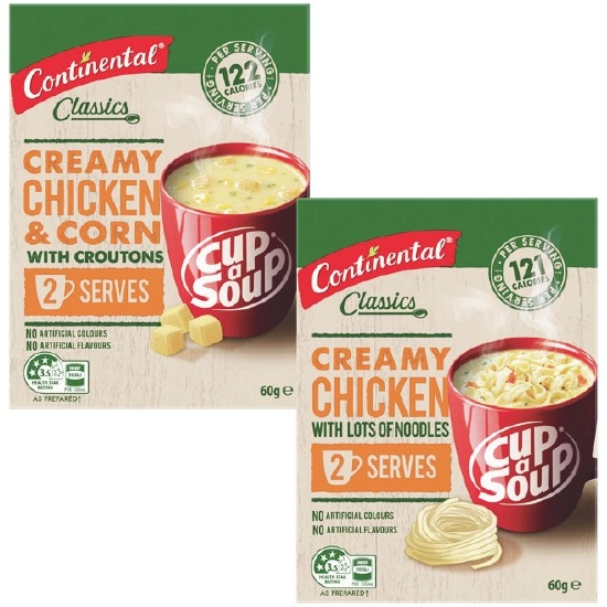 Continental Cup Soup 50-75g Pk 2