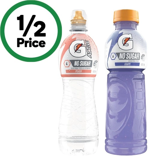 Gatorade Sports Drink or G-Active Flavoured Water 600ml