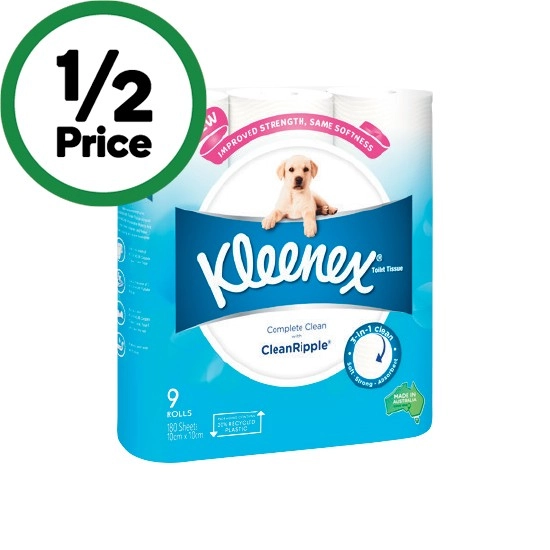 Kleenex Complete Clean Toilet Tissue Pk 9