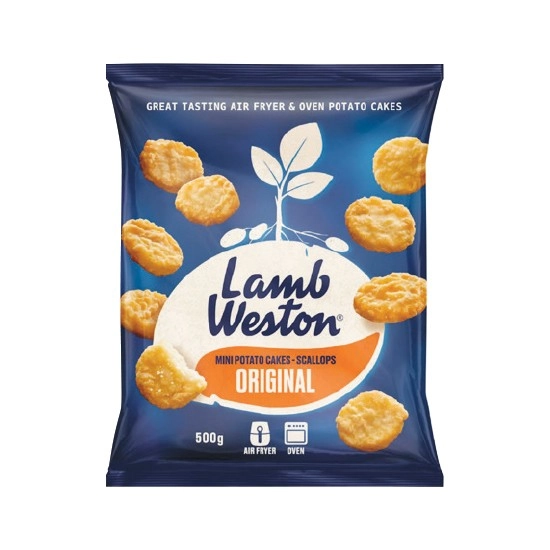 Lamb Weston Original or Salt & Vinegar Mini Potato Cakes-Scallops 500g