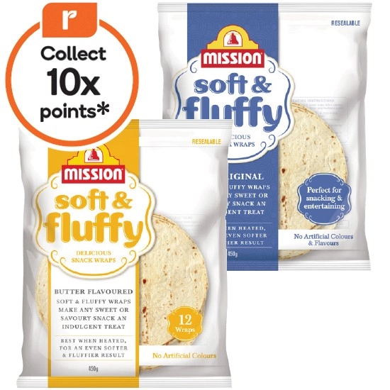 Mission Wraps Soft & Fluffy 450g Pk 12