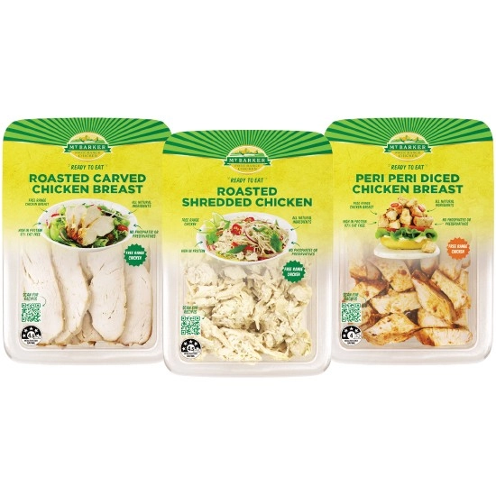 Mt Barker Roasted Carved Chicken Breast 220g, Mt Barker Pulled Chicken 200g or Mt Barker Peri Peri Diced Chicken Breast 250g – From the Fridge