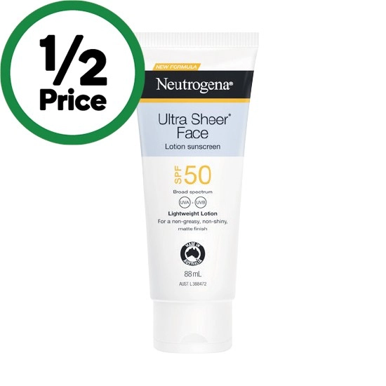 Neutrogena Ultra Sheer Face Lotion Sunscreen SPF50 88ml†