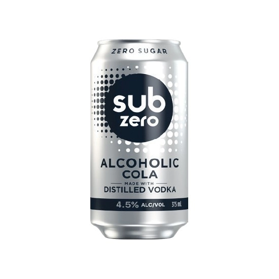 NEW Sub Zero Alcoholic Cola Cans 4x375ml