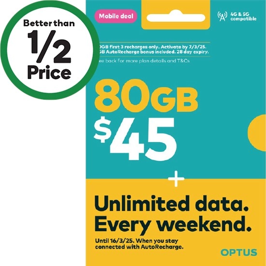 Optus $45 SIM Starter Kit~