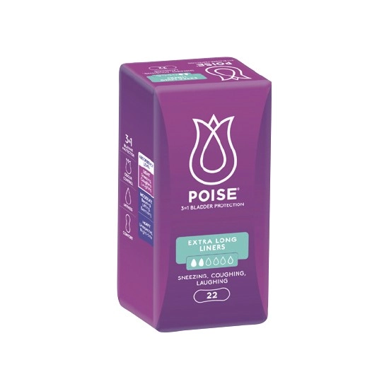 Poise Liners Extra Long Pk 22