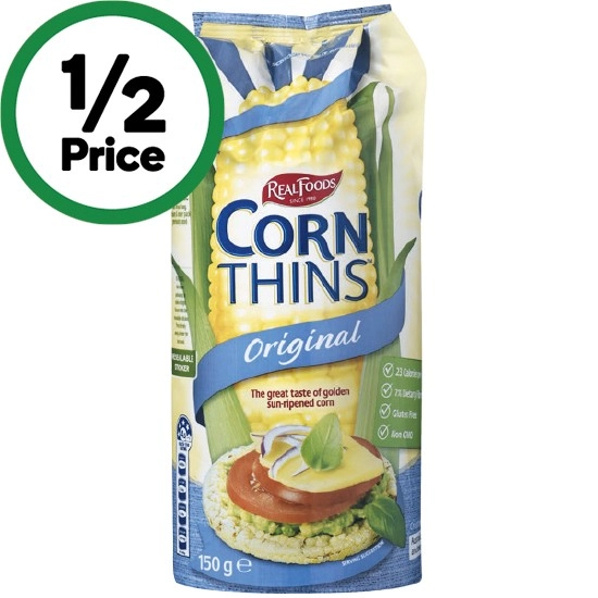 Real Food Corn Thins 125-150g