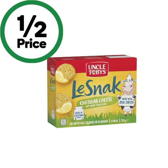 Uncle Tobys Le Snak 132g Pk 6