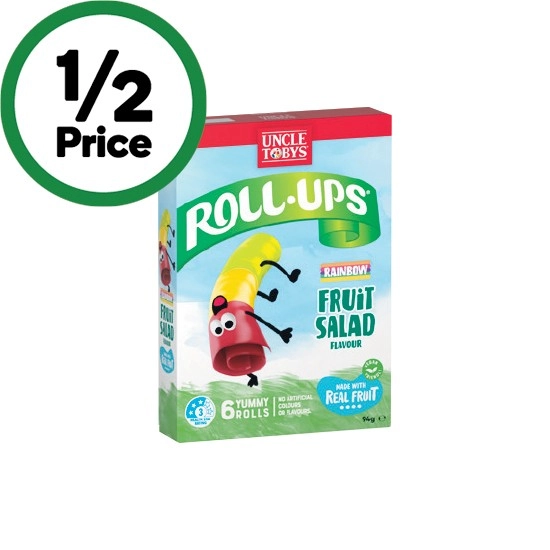 Uncle Tobys Roll-Ups 94g Pk 6