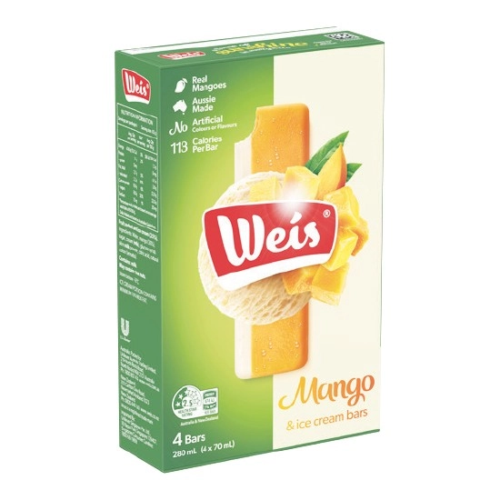 Weis Ice Cream Bars 264-280ml Pk 4-6 – From the Freezer