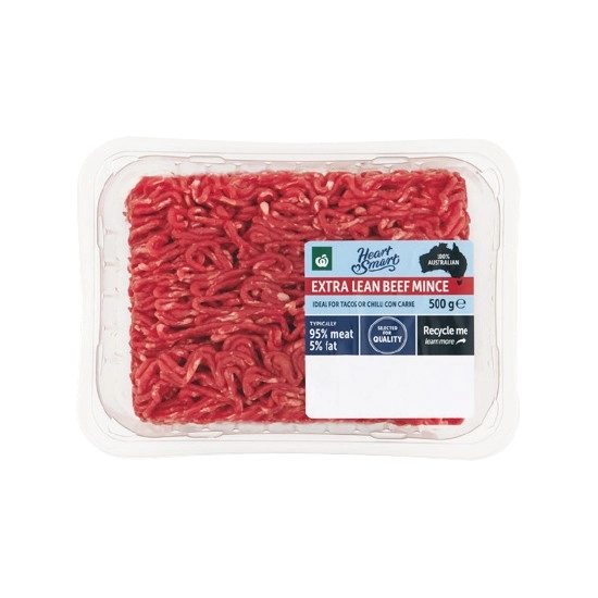 Woolworths Australian Extra Lean Beef Mince Heart Smart 500g