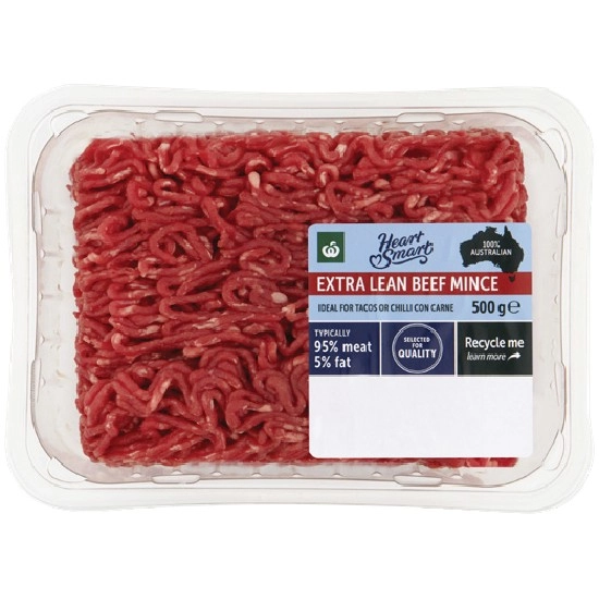 Woolworths Australian Extra Lean Beef Mince Heart Smart 500g