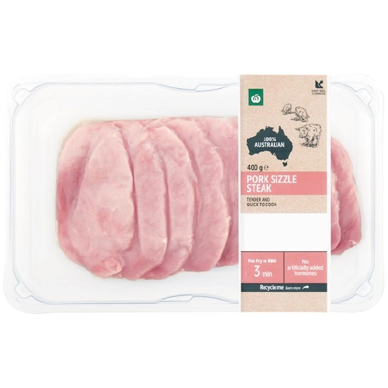 Woolworths Australian Pork Sizzle Steak 400g