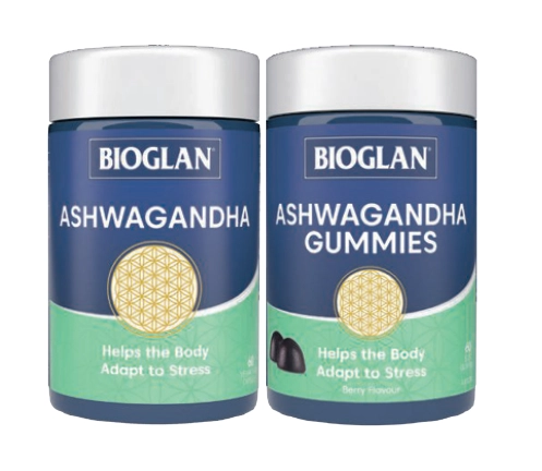 Bioglan Ashwagandha 60 Capsules or 60 Gummies