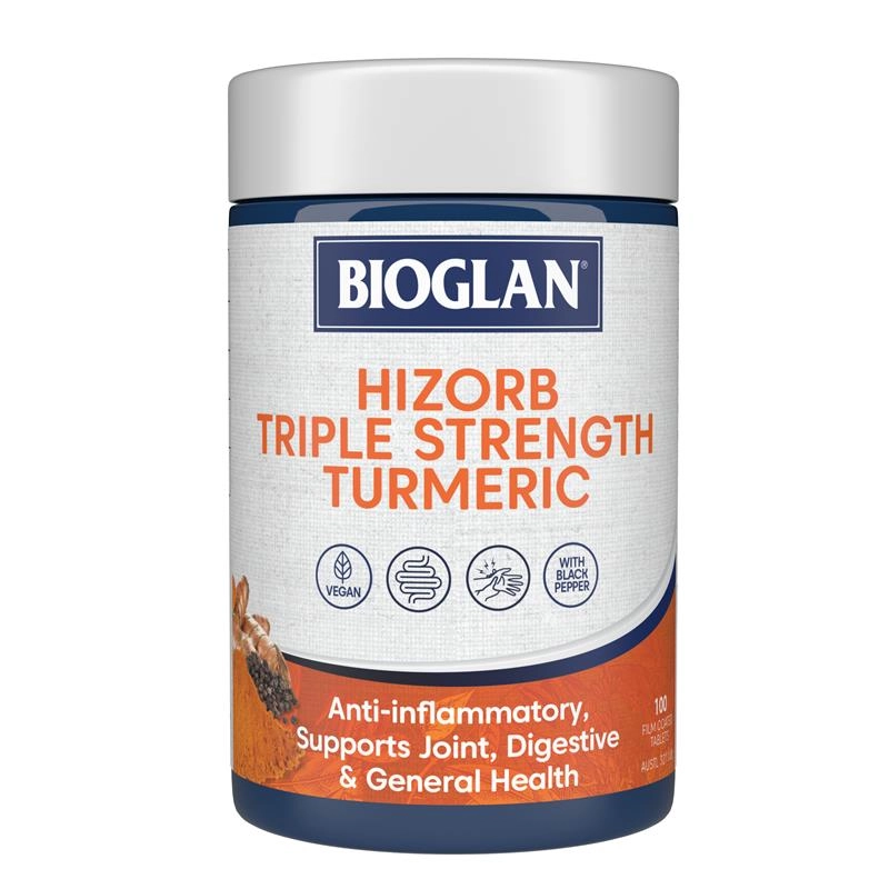 Bioglan Hizorb Triple Strength Turmeric 100 Tablets