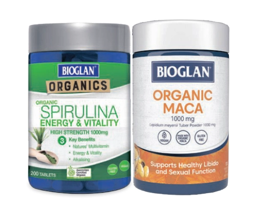 Bioglan Organic Spirulina Energy & Vitality 200 Tablets or Organic Maca 100 Tablets