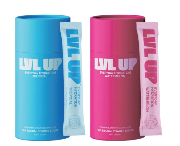 LVL Up Everyday Hydration Tropical or Watermelon 10 x 6g Oral Powder Sticks