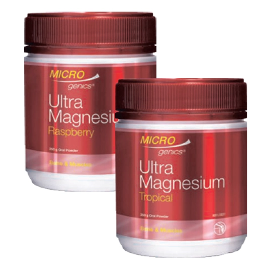 Microgenics Ultra Magnesium 250g Powder Tropical or Raspberry Flavour